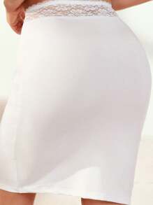 3 pièces/1 pièce Robe de lingerie en dentelle pour femmes, extendeur de robe, demi-jupon de couleur unie pour doublure de robe afin d'éviter la transparence