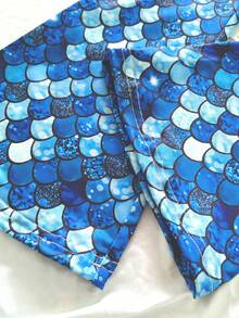 Girls Mermaid Scale Flare Pants, Mermaid Princess Print Cute Stretchy Slim Fit Casual Trousers For Young Girl - Blue - View 6