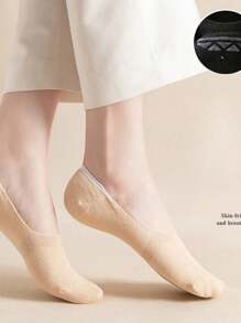 5/10/20 paires de chaussettes bateau pour femmes, de couleurs aléatoires, peu profondes avec un revêtement de silicone antidérapant, chaussettes invisibles pour le printemps/l'été