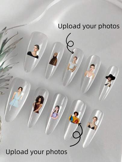 10 Stücke Acryl-Aufklebe-Nägel, schöne mandelförmige Fake-Nägel, zum Selbermachen, individuelle Muster, Halloween-Nägel, Weihnachtsnägel, Anpassung von Weihnachts- und Halloween-Elementen, Nagel-Zubehör, Katzenauge-Weiße Nägel, geeignet für Damen zur Verwendung bei Hochzeiten, Partys, Feiertagen, Geschenk-Nagel-Tools.