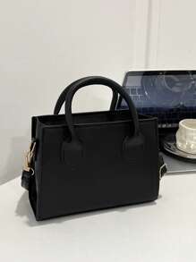 Bolsa Quadrada Leve, Casual De Negócios Com Alça Dupla Para Meninas Adolescentes, Mulheres, Estudantes Universitários, Novatos E Trabalhadores De Colarinho Branco, Perfeita Para Escritório, Faculdade, Trabalho, Negócios, Deslocamento Diário, Ao Ar Livre, Viagens, Passeios