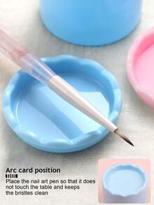 Beautizon Nailartlab 1件套三合一多功能美甲工具清洁刷杯、美甲刷收纳盒、指甲油调色盘、美甲刷收纳盒及清洁盒（带防尘盖），专业美甲沙龙工具 - 彩色 - 查看 2