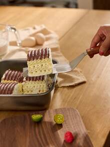 Cirelle 1-2 件提拉米苏抹刀/铲子、病毒浆果甜点模具切割器、烘焙蛋糕抹刀、面包转移抹刀、新年、圣诞派对、拉玛厨房必备品、烘焙用途、家庭用餐、下午茶用途、返校用途 - 棕色 - 查看 6