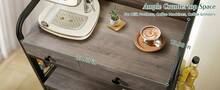 IMGCUKVZERETAILLLC Coffee Bar Cabinet With Storage, Coffee Cart With Wheels, Coffee Station With Coffee Bar Sign And Mug Hook, Corner Coffee Bar Table With Drawer, Bakers Rack For Kitchen Dining Room Living Room Nook - Black & Gray Oak - View 5