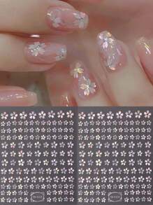 2pcs Laser Pink Sakura Flower Nail Sticker Holographic Cherry Blossom Decals Elegant Japanese Style Wedding Design Self-Adhesive Sliders Manicure Stick It On Your Nails, Apply A Layer Of Clear Nail Polish Or Top Coat On The Surface, And Your Nails Will Look More Beautiful And The Nail Stickers Will Last Longer.