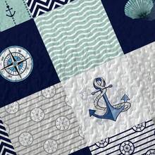 2/3 Pcs Stylish Purple Multi-Element Stitching Printed Quilt Set(1 Quilt + 2 Pillowcases), Easy To Clean And Machine Washable Summer Bedding Set, 100% Polyester Breathable Bedspread Set, Farmhouse Floral Summer Coverlet, All Seasons, Room Decor - Sailing Adventure - View 9