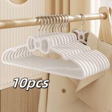 10pcs/20pcs 2025 Latest Popular Bow Plastic Hangers, 360° Rotatable Hooks, Storage Clothes, Underwear, Suspenders, Pants, Skirts, Etc., Suitable For Dormitories And Households, Tidying Up Wardrobes, Saving Space, Non-Slip And Traceless