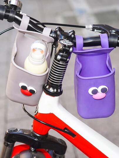 1 pezzo Portabicchiere, borsa portabottiglie in silicone, può essere appesa alla bicicletta, motocicletta, scooter, per riporre bicchieri d'acqua, può anche essere appesa in bagno, cucina, per riporre piccoli oggetti, borsa portaoggetti