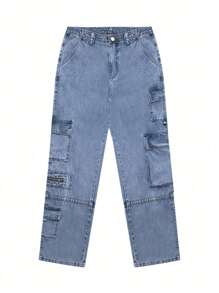 NVFelix 2025 New Women's Summer Y2K Cargo Jeans - Loose Straight-Leg Denim Pants With Multi-Pockets