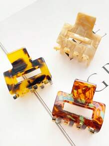 3pcs Women's Acetic Acid Tie Dye Small Square Hair Clips Combination, Simple & Cute, Sweet & Fashionable Acrylic Resin Material And Tie Dye Tie Dye Small Square Hollow Hair Claw Clips Set, Suitable For Daily Commuting Outfit Matching, Fix Hair Without Damage Hair Accessories, School Stuff, College