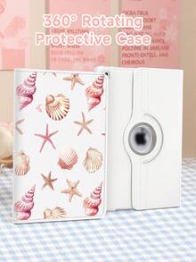 Shells & Sea Snails 720° 可旋转 iPad 保护壳，兼容 iPad Air 11 英寸 (M2)-2024/2025，支持横竖方向。适用于 iPad Mini4567、iPad 10.2 英寸，保护壳支持多种角度，内置松紧带可在旅行途中安全闭合平板电脑。 - 粉色 - 查看 2