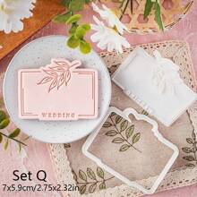 Leaf Pattern Cookie Cutter DIY Birthday Fondant Biscuit Mold Baby Shower Party Cookies Embossing Mould Dessert DIY Decor Tools Wedding Party Birthday Cake Mold