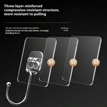 Ganchos para colgar en la pared, sin necesidad de perforar, soporte adhesivo para colgar, ganchos adhesivos para soportar alta carga en dormitorios