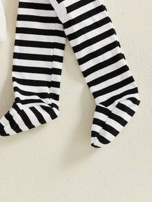 Baby Cosplay Costume Sleeveless Hooded Ghost Romper With Striped Stockings Halloween Clothes For Girls Boys - White - View 8