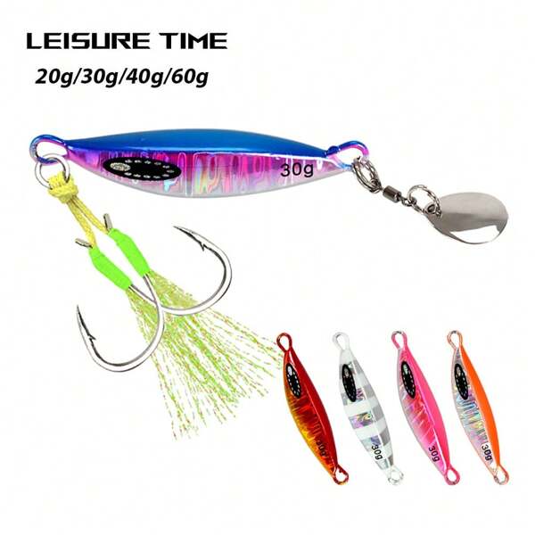 2025 Spin Tail Metal Jig Fishing Lure 20g 30g 40g 60g Spinner Shad Metal Vib Casting Shore Jig Bait Copper Blade Spoon Bass