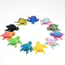 1/2 Pcs 3D Printed Sea Turtle Model Set - Tortoise Statue With Joint Mobility, Home Office Decor, Stress Relief, Executive Desk Animals, Festival Gifts