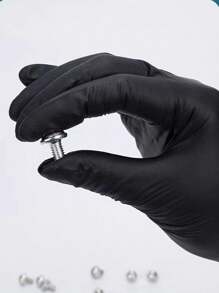 100pcs Powder-Free Disposable Nitrile Gloves Black , Available In S, M, L, XL Sizes, Durable Household Cleaning Gloves, Kitchen, Bathroom, Cleaning, Food Handling, Tattoo, Beauty, Hair Dye, Pets, Beauty Salon, Cleaning Supplies, Household Gadgets