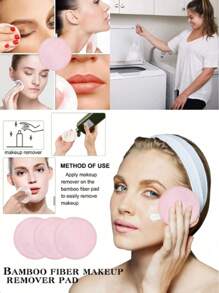 BATENG 5/10/20Pcs Reusable Makeup Remover Pads – Natural Facial Cleansing Sheets, Bamboo Rounds, Gentle Exfoliating Scrub, Deep Cleansing Makeup Removal Sponge, Neutral Plant Fragrance-Free Skin Care Tools For Men And Women, Quick Makeup Removal For All Skin Types, Includes Washable Bag For Laundry & Storage