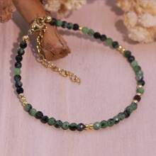 1 pezzo Braccialetto naturale con pietra lunare e pietra solare, braccialetto di perle di pietra preziosa per regalo da donna, gioielleria in pietra solare e pietra lunare arcobaleno