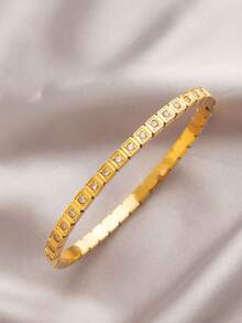 1/4pcs 18K Gold Plated Zirconia Chain Bracelet Set, Hypoallergenic Luxury Stackable Bracelets, Gifts For Women, Couples, Friends - Multicolor - View 2