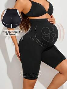 1 件孕妇塑身衣短款，高腰无缝孕妇紧身裤，全腹部拼接，居家工作裤，旅行装