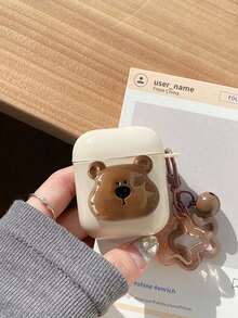 1个可爱小熊造型保护套，兼容苹果蓝牙耳机1/2/3/4、Pro/Pro2/Pro3 - 彩色 - 查看 3