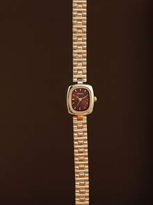 LIANDU LIANDU Este reloj de mujer presenta una esfera cuadrada, con un estilo retro, elegante y minimalista. La esfera está adornada con marcas numéricas precisas. Viene con una correa de acero inoxidable desmontable, lo que lo hace muy adecuado para el uso diario, regalos de cumpleaños, fiestas y reuniones festivas. Es una opción ideal como regalo para usted o sus amigos. - Dorado - Ver 5