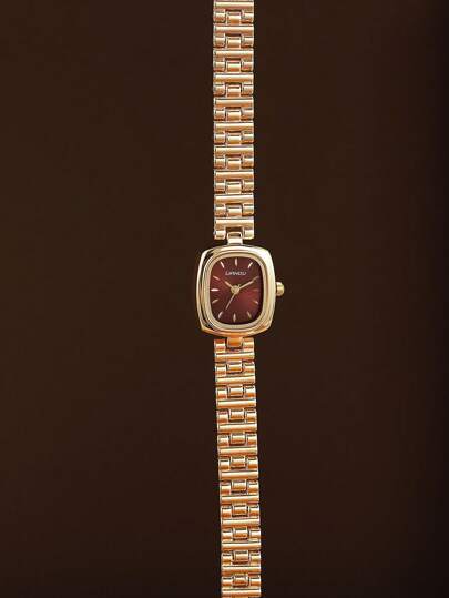 LI Piece Square Dial Watch, Vintage, Elegante Studded Numerals Inlay ation, Stainless Steel Detachable Strap Perfect Everyday Wear, Birthday s, Parties, Holiday Gatherings, As The Ideal Yourself Or Friends view 4