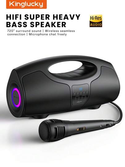 Kinglucky Kinglucky P1 Wireless Speaker - 40W, 7.2 Surround Sound, High-Resolution Audio, 16H Playtime, Suitable For Smartphones/Tablets/Computers - Bass Boost, USB-C Charging, 7200mAh Battery
