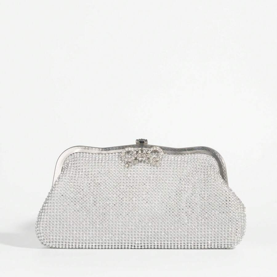 Clutch Borsa Da Sera Con Diamantini,Lusso,Per Occasioni Speciali, Matrimoni,Party