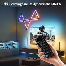 Smart WiFi LED Wall Lights, 16M+ Color Dimmable Gaming Light Works With Alexa And Assistant, Music Sync, DIY And Timer Feature, RGB Light Bars For Gaming Room, Bedroom (9 Pcs,White) - White - View 6