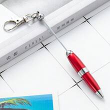 1-5pcs Colorful Creative Cute Metal DIY Bead Mini Short Glittering Crystal Diamond Pen With Key Ring,Office Portable Pocket Pens With Beaded ,Lobster Clasp Keychain Ballpoint Pendant Pens For DIY, Could Hang On Schoolbag Or Handbag ,Suitable For Office ,Students,Girls,Lady ,Women,Gift For Party Favors ,Brthday , Prizes,Valentines'Day,Teachers'day,Back To School