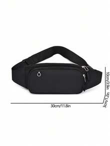 Tas Pinggang Sporty Wanita Warna Polos, Minimalis & Praktis Multifungsi - Hitam - View 5