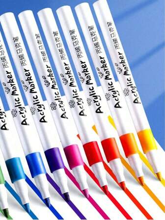 60 Colors Acrylic Marker Pens, Simple Design Suitable For Children's Painting And Art Creation, Waterproof And Non-Bleed, Washable, Suitable For Children's DIY, Can Be Used On Most Material Surfaces,School Supplies,Back To School