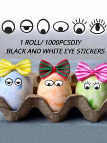 1000pcs Self Adhesive Art Eye Decoration Sticker, Eye Self-Adhesive Paper For Handmade Paper-Cut, Doll Decoration Crafts Toys And Home Decoration