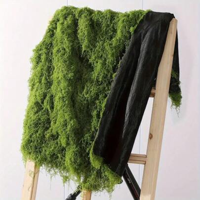 1pc Artificial Moss, Soft Fabric, Breathable, Polyester Faux Green Plants, Floral Arrangement Tools, Outdoor Decor Grass Mat, Home Decor, Exhibition Scenery Decor, Micro Landscape