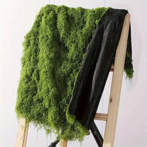 1pc Artificial Moss, Soft Fabric, Breathable, Polyester Faux Green Plants, Floral Arrangement Tools, Outdoor Decor Grass Mat, Home Decor, Exhibition Scenery Decor, Micro Landscape