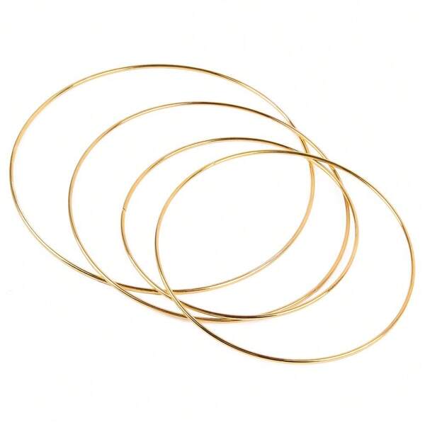 Set de 10/15 piezas de aros de metal de 2/3/4 pulgadas en color dorado y plateado para manualidades, decoración de flores, macramé, y fabricación de atrapasueños para proyectos DIY