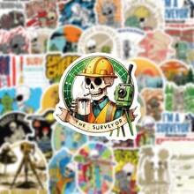 50 件测量员贴纸，适用于安全帽和笔记本电脑、测量礼品和装饰品、测量设备贴纸 | 俏皮文字设计 | 乙烯基贴纸、测量贴纸