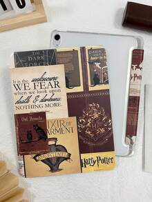 1pc Transparent Pen Slot 3-Fold Magic Book Painted Tablet Case With Built-In Pen Holder, 3-Fold Stand, TPU Soft Edge Protection Anti-Drop And Wear-Resistant, Magnetic Sleep/Wake, Minimalist/Creative/Personalized/Fun/Casual/Niche Style, 3-Fold Tablet Case With Pen Slot, Compatible With IPad Mini4/Mini5/Mini6/Mini7/Air/Air2/9.7/10.2/10.5 - Multicolor - View 1