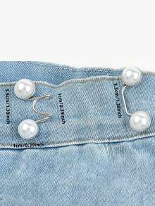 1pc Faux Pearl Detachable Waist Extender Buckle Adjusters For Skirts, Pants, Jeans - Multicolor - View 6