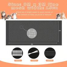 8 x 3m Balkonnetz für Katzen, Balkon-Katzennetz, Katzennetz robustes Schutznetz mit 25m Befestigungsseil & Zubehör, Katzenschutznetz für biss- und reißfest für Fensterterrasse - Weiss - Übersicht 5