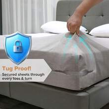 Set Of 4 Bed Sheet Holders For Corners, New Upgrade Fitted Sheet Holder Keep Sheets Firm & Tight, Bed Sheet Straps, Lock Sheet Holders, Mattress Lock Straps Fasteners Fit All Sheet Size - 彩色 - 查看 3