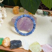 1pc Blue Agate Anxiety Bracelet - Balances Emotions, Enhances Self-Confidence And Willpower, Intuition And Insight, Unisex Daily Wear, Holiday Gift, Natural Agate Stone [Color Varies]
