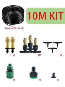 10M/20M/30M Multi-Functional Outdoor Misting System, Garden Cooling And Irrigation Kit With Brass Mist Nozzles And 1/4" Tubing, Suitable For Yard, Garden And Greenhouse Irrigation - Multicolor - View 13