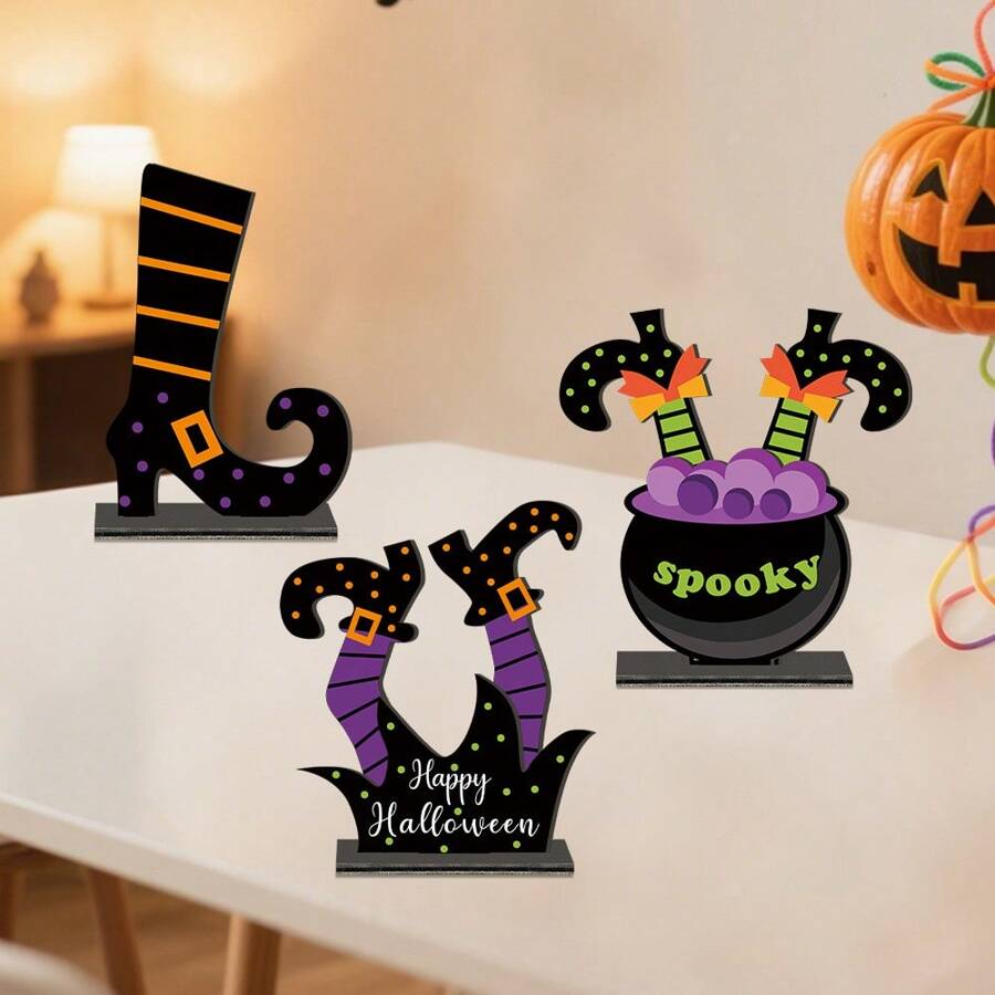 1 pièce de jambes de clown classiques amusantes, panneau Joyeux Halloween, centre de table, effrayant à faire peur, décoration de maison hantée de pirate, convient pour vitrine, décoration de table de fête, cadeau de surprise d'Halloween