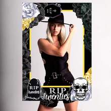 ROARING GOOD TIME RGT Rip To My 20s Photo Booth Props - Twenties Gothic Birthday Party Supplies - Funeral For My Youth 30th Birthday Decoration - Black - View 5