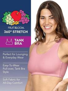 Women's Built Tank Style Sports Bra Value Pack Push Up Bras - 午夜草甸/紫丁香/灰色石南/黑色調 - 查看 4