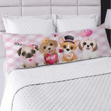 Body Pillow Cover Pillowcase Xuxão Zipper 1.25x0.45cm Bedroom Decoration Boy Girl Cat Dog Pug - 狗狗帽子-13130 - 查看 3
