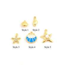 1pc Fashion Simple Multiple Styles Star Fish Conch Shell Pendants Faux Pearl Bead Chain Necklaces For Women Summer Beach Jewelry